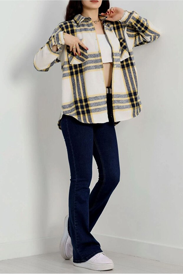 SARI BEYAZ ODUNCU GÖMLEK - 2