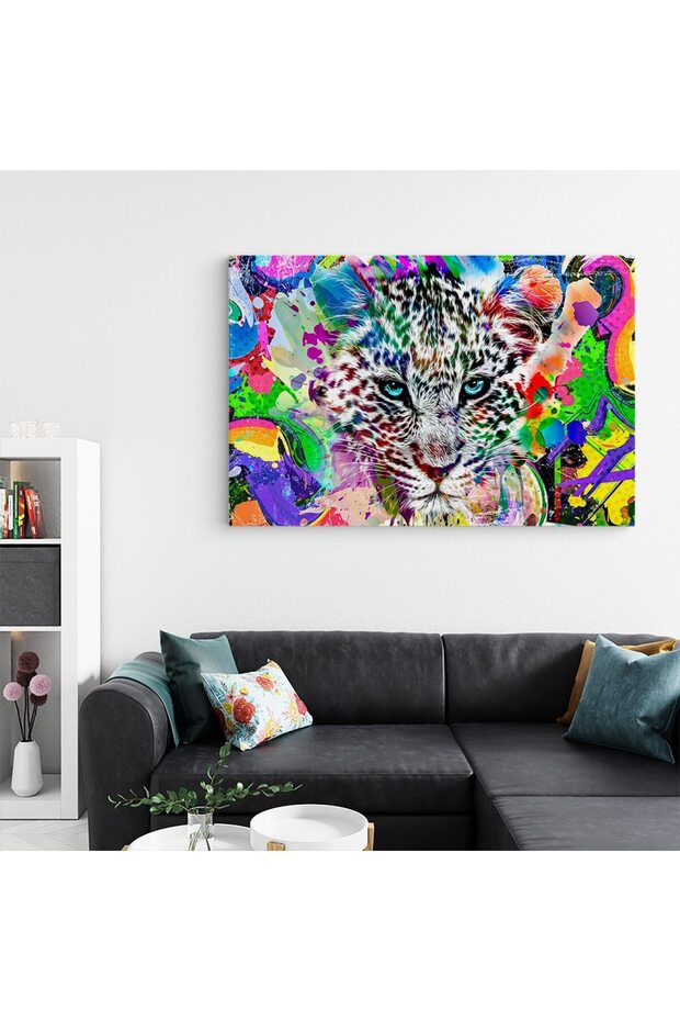 Leopard head painting, abstract background, code 1891 - 4