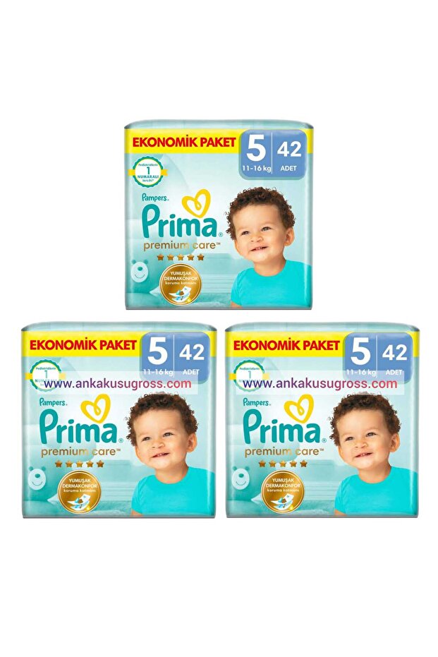 Premium Care, Size 5 Baby Diapers, 126 Pieces, Economical Package