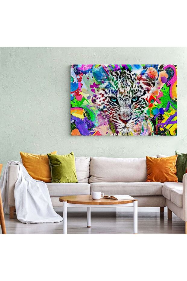 Leopard head painting, abstract background, code 1891 - 3