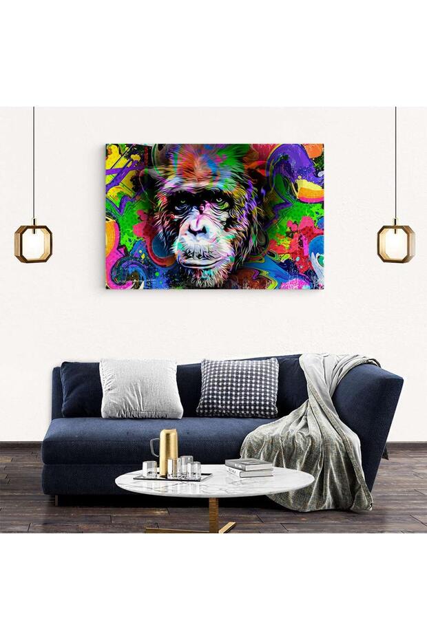 Monkey head painting, graffiti background, code 1886 - 3
