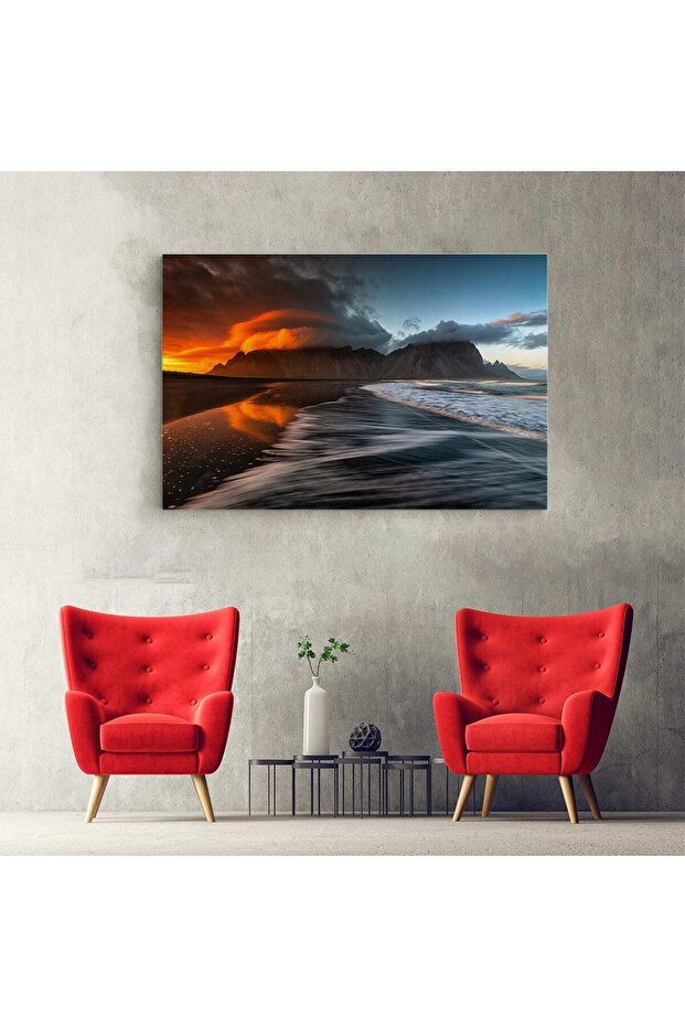 Sunset beach landscape painting, code 4368 - 3