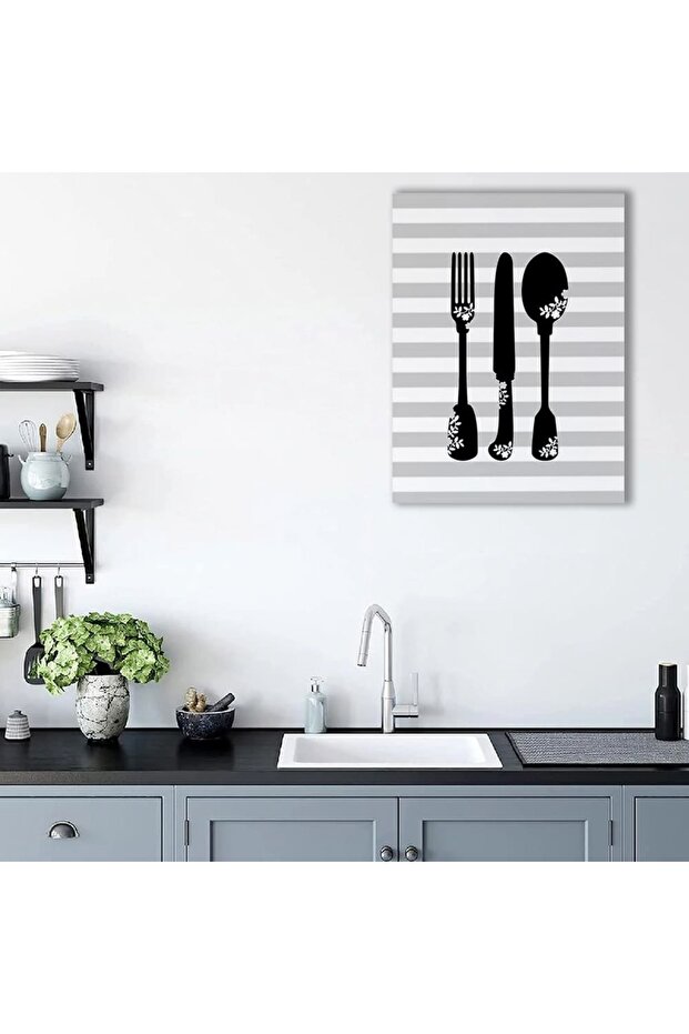 Fork knife spoon set painting, code 3909 - 3