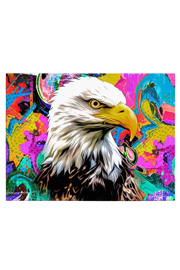 Eagle painting, abstract multicolor background, code 4994 - 2