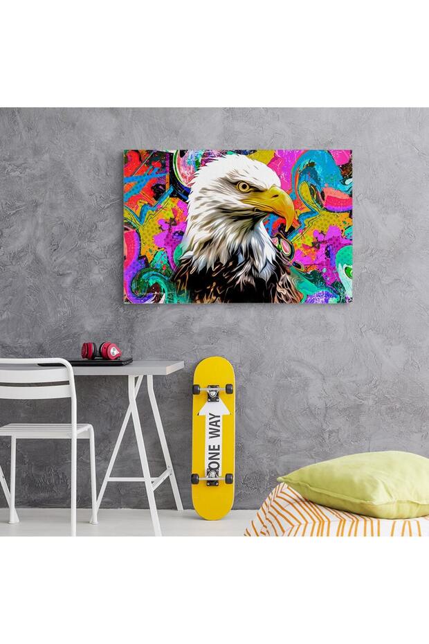 Eagle painting, abstract multicolor background, code 4994 - 3