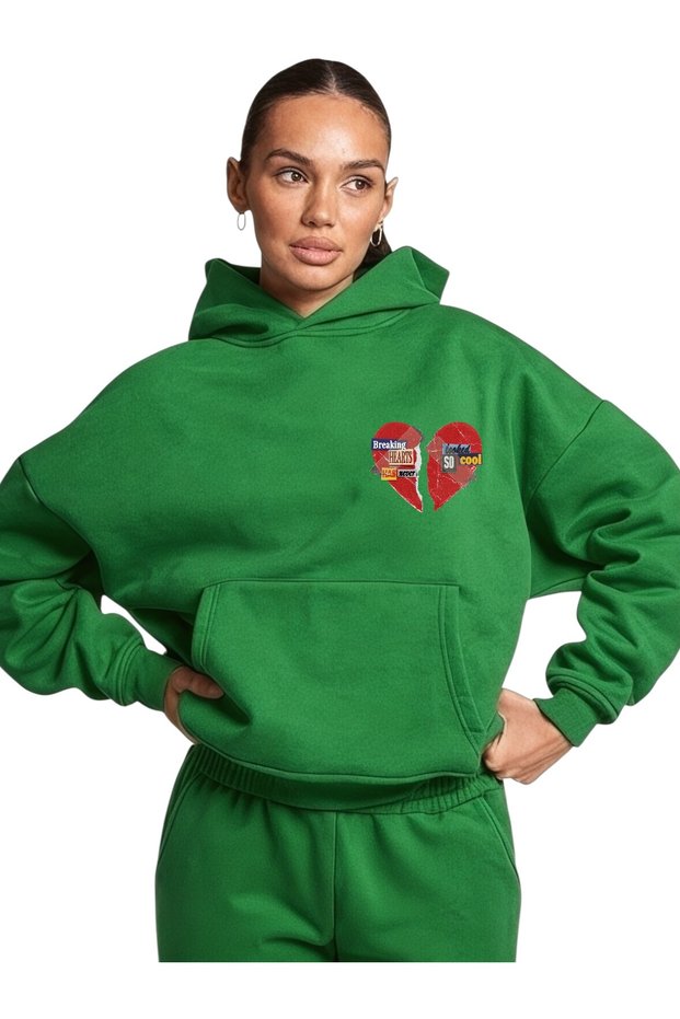 Unisex Who Cares Colorful Custom Printed Cotton Oversize Hooded Sweatshirt