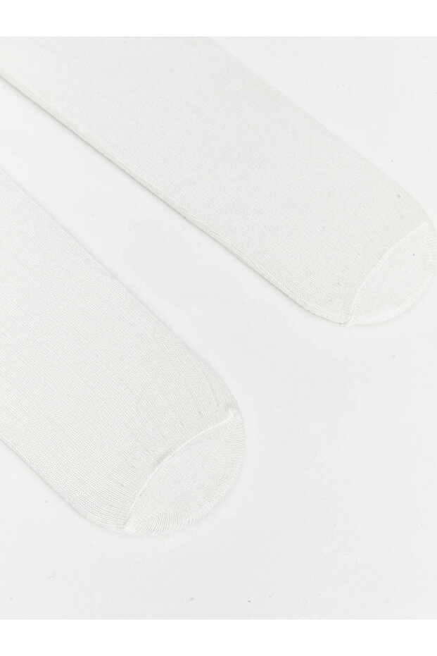 LCW baby Ekru Basic Kız Bebek Külotlu Çorap 2'li - 6