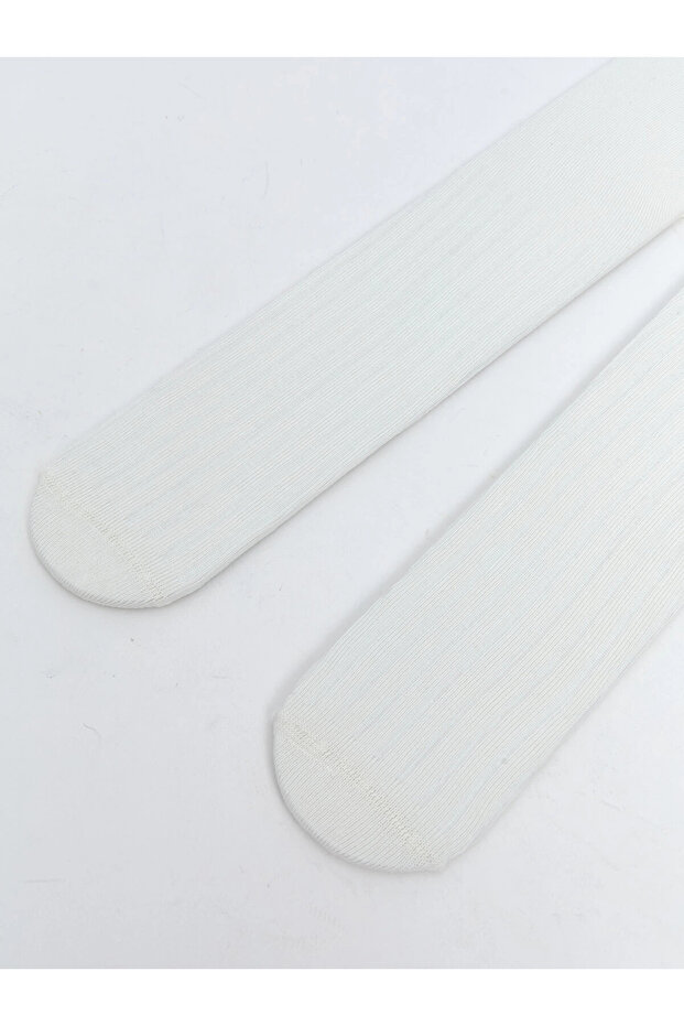 LCW baby Ekru Basic Kız Bebek Külotlu Çorap 2'li - 3