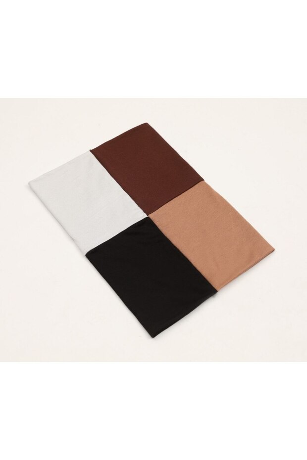 Hijab 4 Colors Seamless Front Lycra Practical Open-Ended Tube Ready-To-Wear Bonnet with 4 Different Uses
