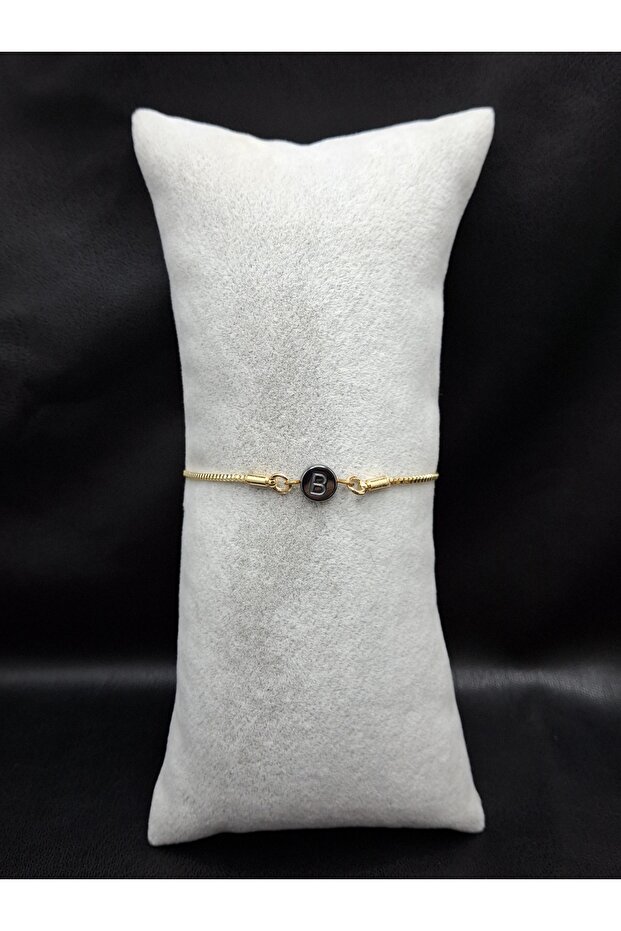 Gold Color Hematite Stone Letter B Bracelet