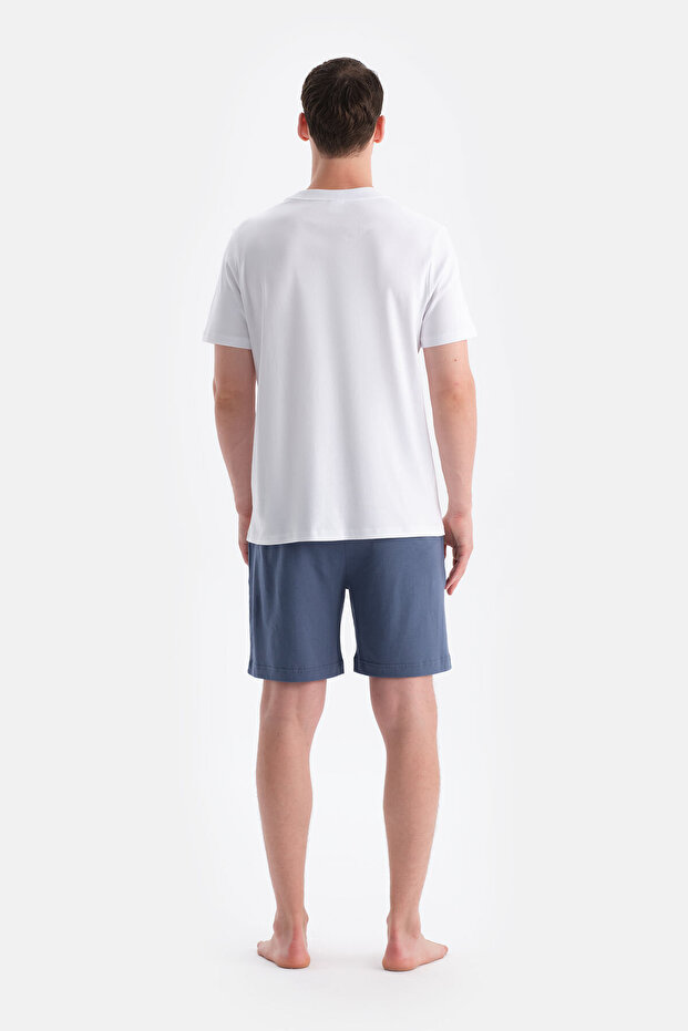 Lacivert Pamuk Modal İkili Örme Şort - 6