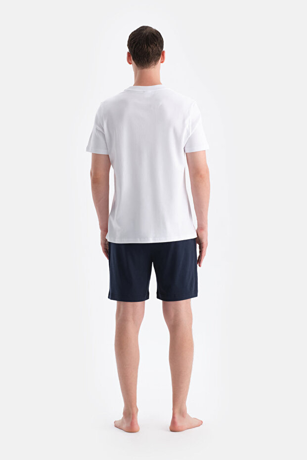 Lacivert Pamuk Modal İkili Örme Şort - 2