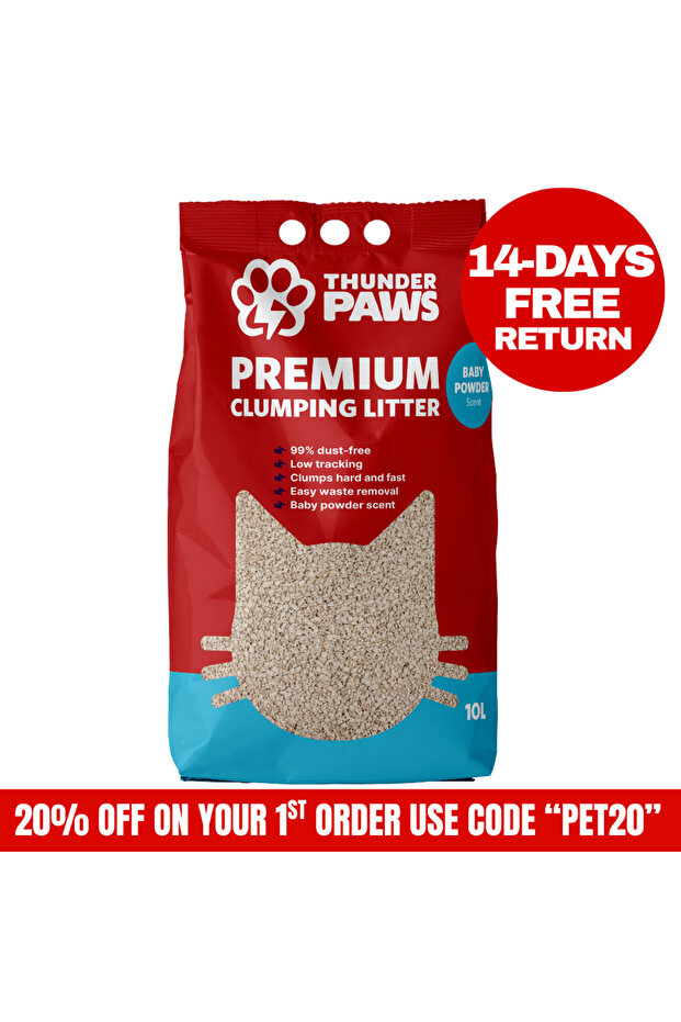 Thunder Paws Premium Hard Clumping Clay Cat Litter