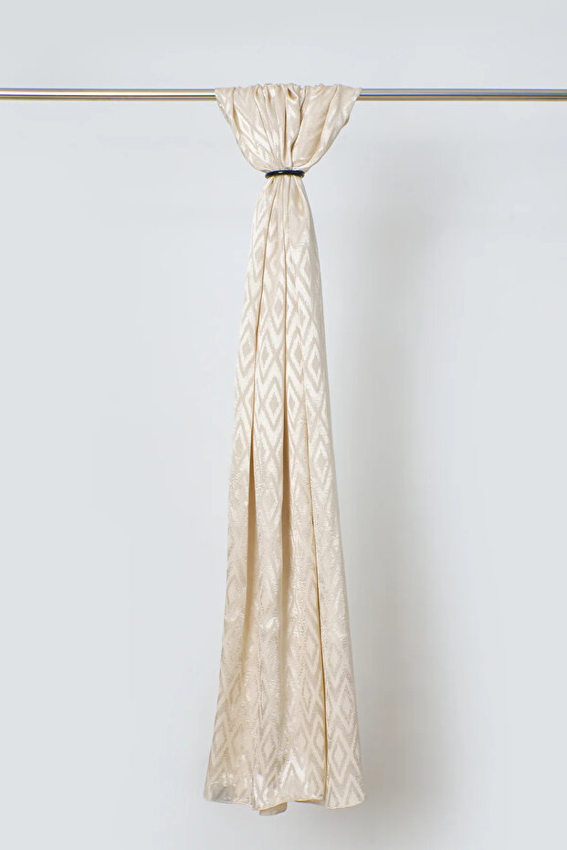 Tile Pattern Shiny Jacquard Shawl - 8