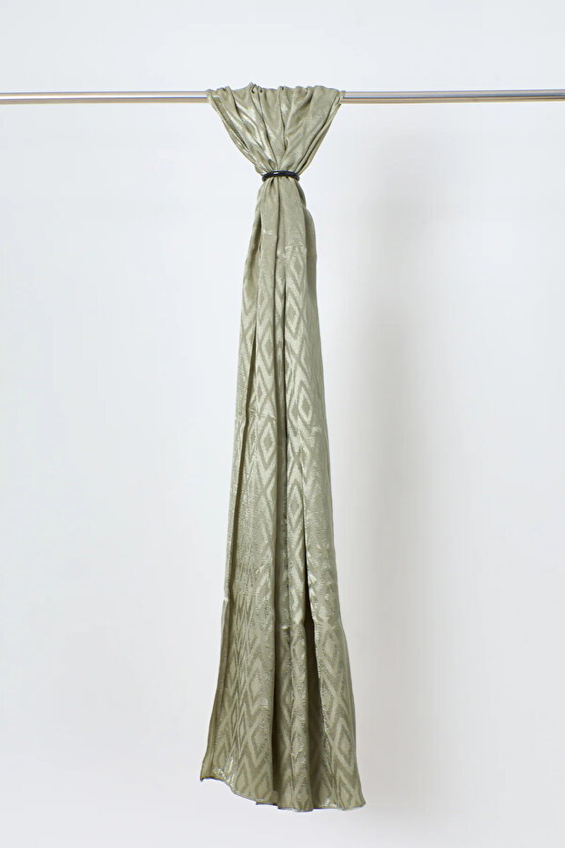 Tile Pattern Shiny Jacquard Shawl - 6