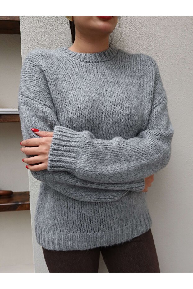 Uzun Kollu Örme Kazak - 3