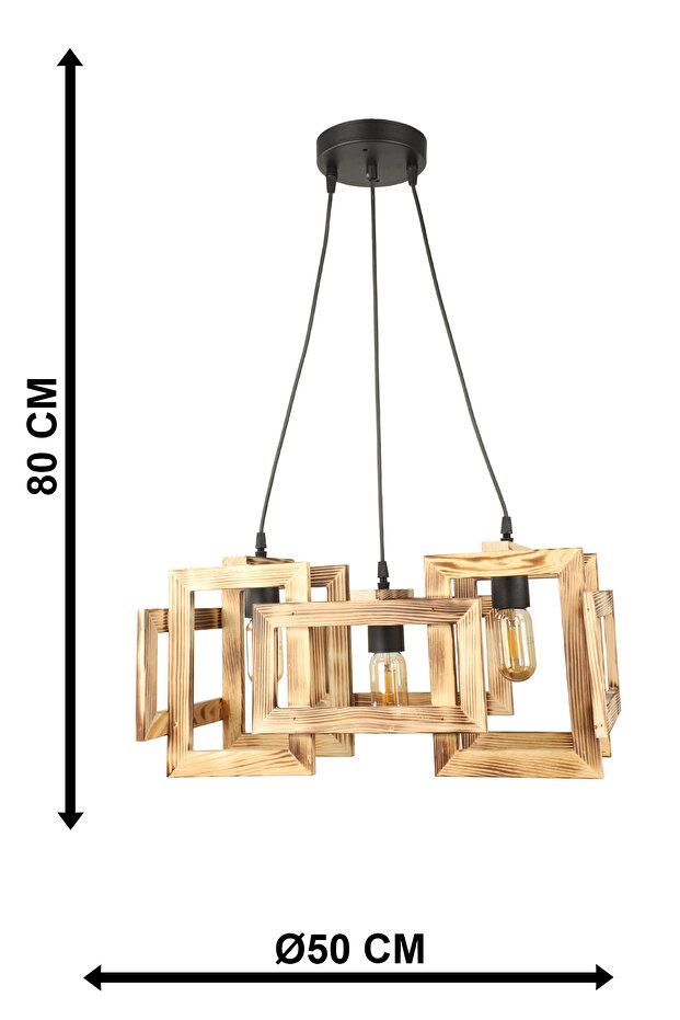 Ligna 3.Lü Ahşap Avize - 4