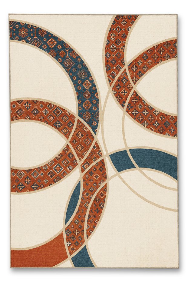 Mosso Traditional Motif Striped Pattern Woven Base Vintage Decorative Carpetmosso978