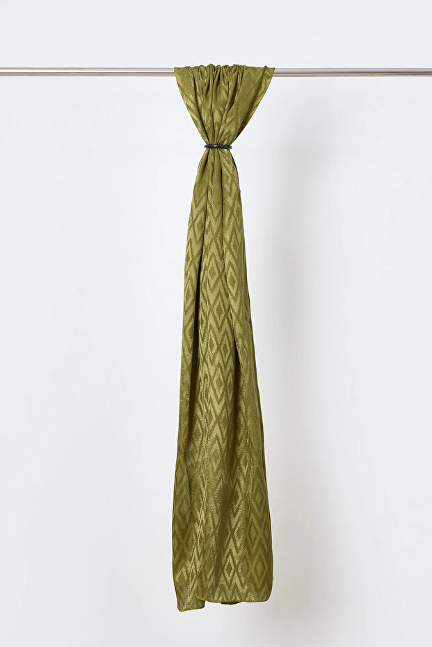 Tile Pattern Shiny Jacquard Shawl - 6