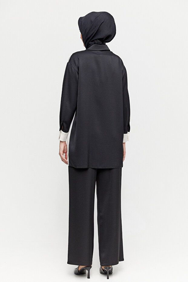 Çift Renk Saten Tunik - 6