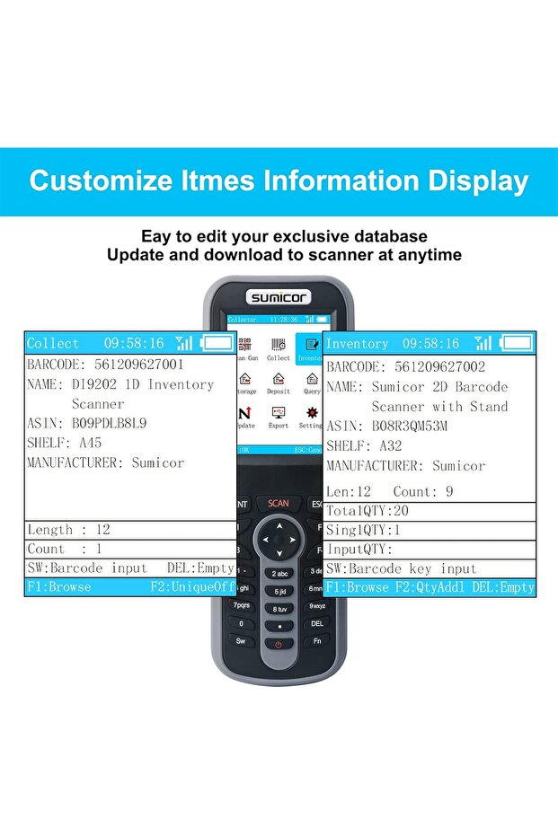 Sumicor Barcode Scanner 1D & 2D QR Code PDF417 Reader, Wireless 2.4 GHz Handheld Cordless Rechargeab - 6