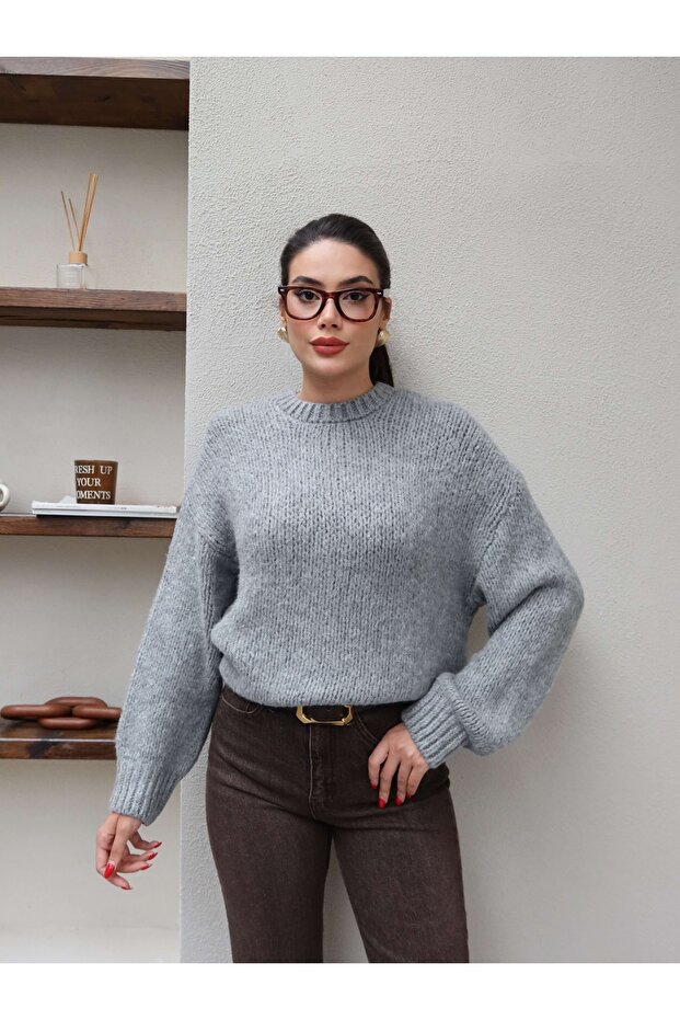 Uzun Kollu Örme Kazak - 1