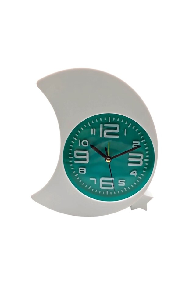 Table Clock, Crescent Shape, 18 cm, Turquoise - 2