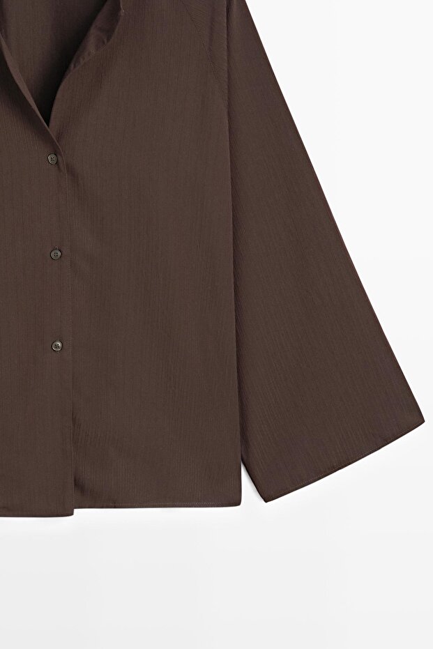 Dokulu reglan kollu gömlek - 7