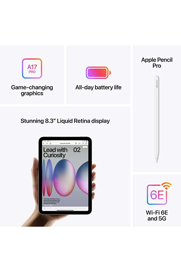 iPad mini 7, 128 GB, celular, Starlight - 7