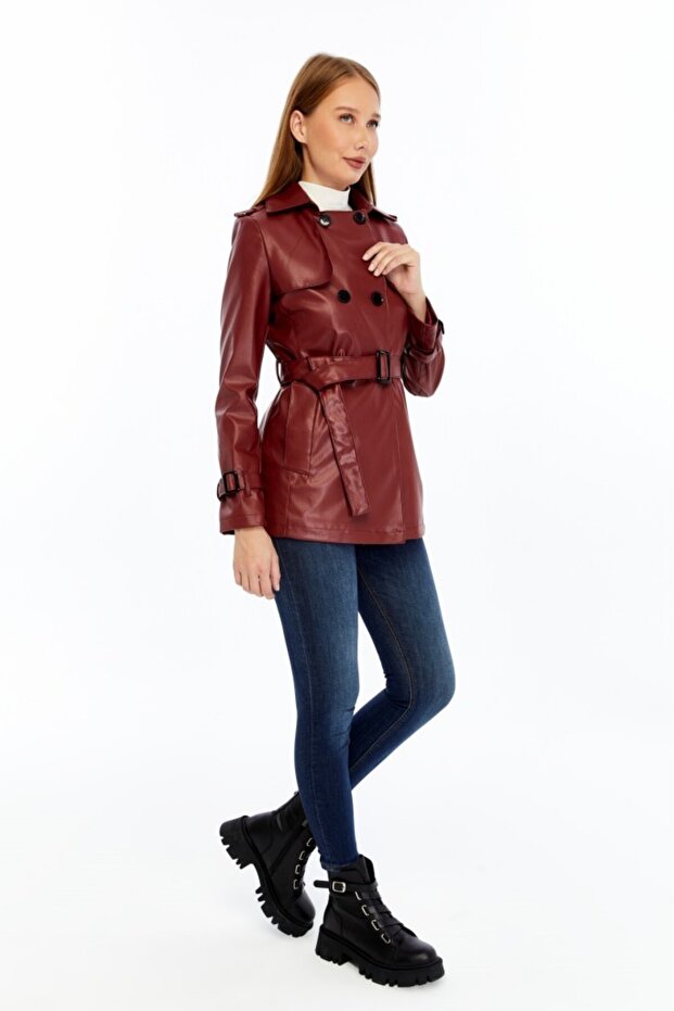 Women's Leather Trench Coat/Jacket