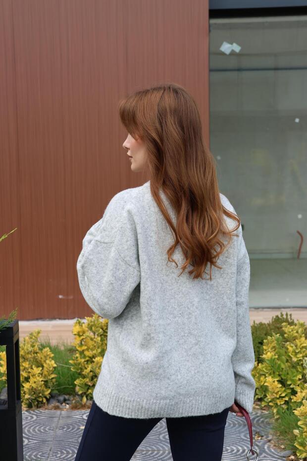 Bisiklet Yaka Basic Triko Kazak - 3