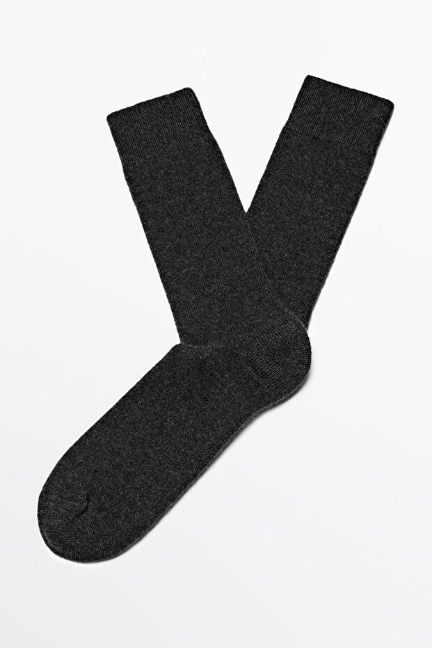 Kaşmir karışımlı triko çorap - 2
