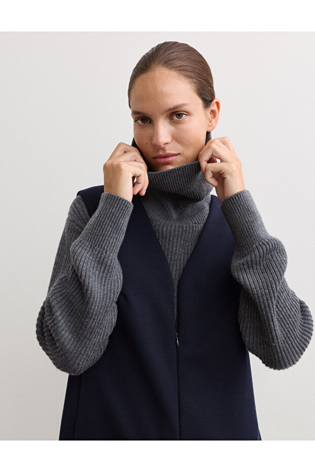 Derin V Yaka Jersey Midi Elbise - 5