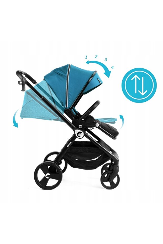 Reversible stroller for children, with compact folding, adjustable backrest and visor, Isbjorn Bl - 7