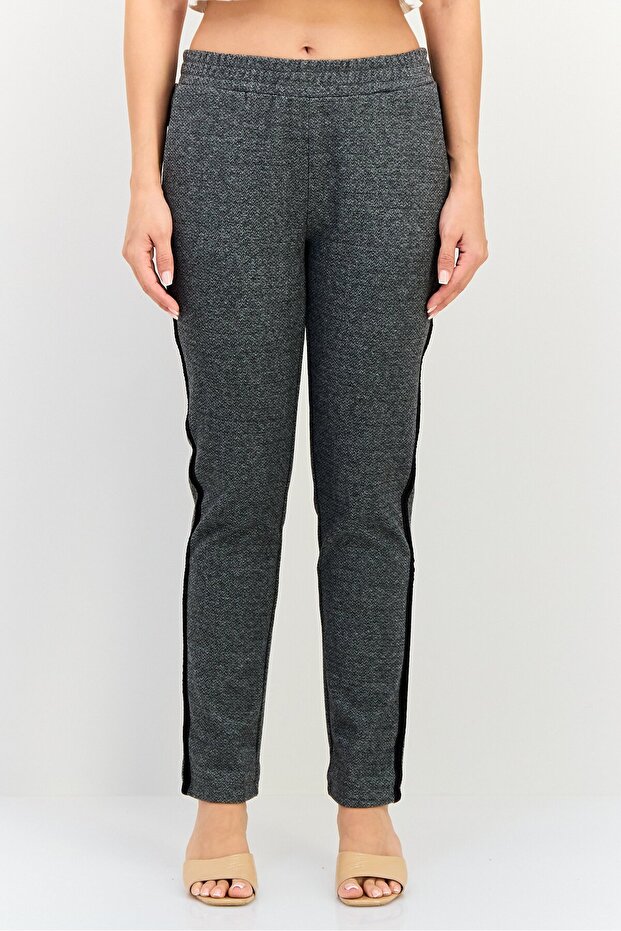 Women Regular Fit Textured Sweatpants, Grey