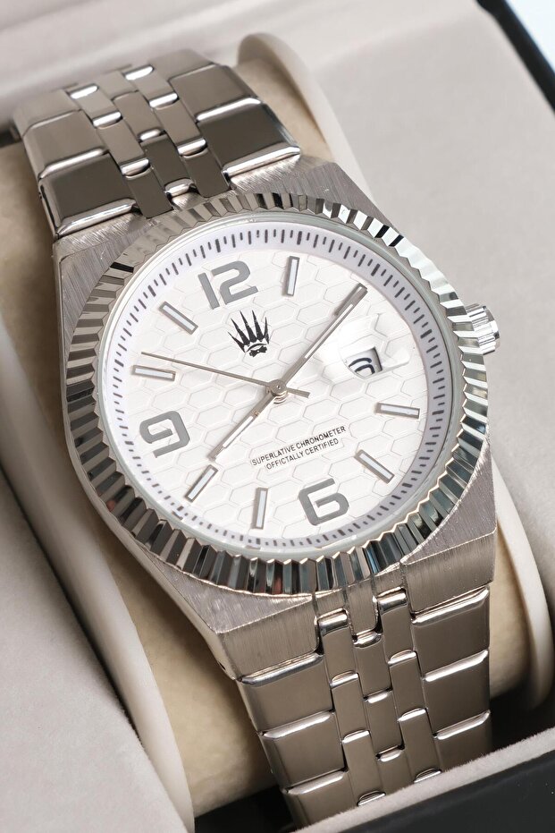 Hexora Prime Silver White Steel Wristwatch