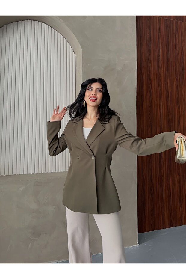 Çift Düğmeli Blazer Ceket - 3