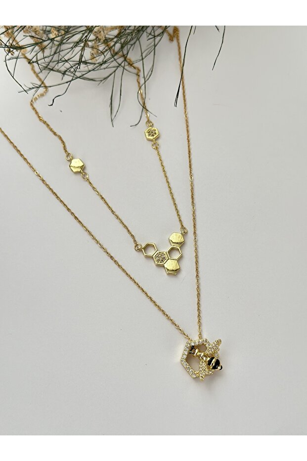 Çelik kolye seti ( petek kolye . Arı kolye ) - 4