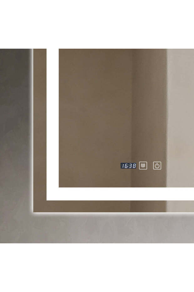 LED and Touch Mirror, with Defog Function and Clock, 60 x 80 cm, - 13