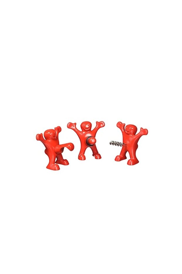 Joyful Men Set Corkscrew, Stopper, Opener, Resistant Material, Modern Design, Red - 1