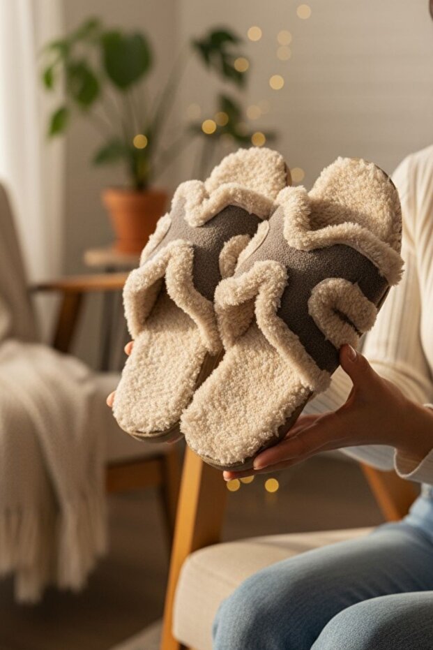 Women's Casual Slippers Plush Woolen Fur Slippers Guest Dowry Bundle Bride House Slippers