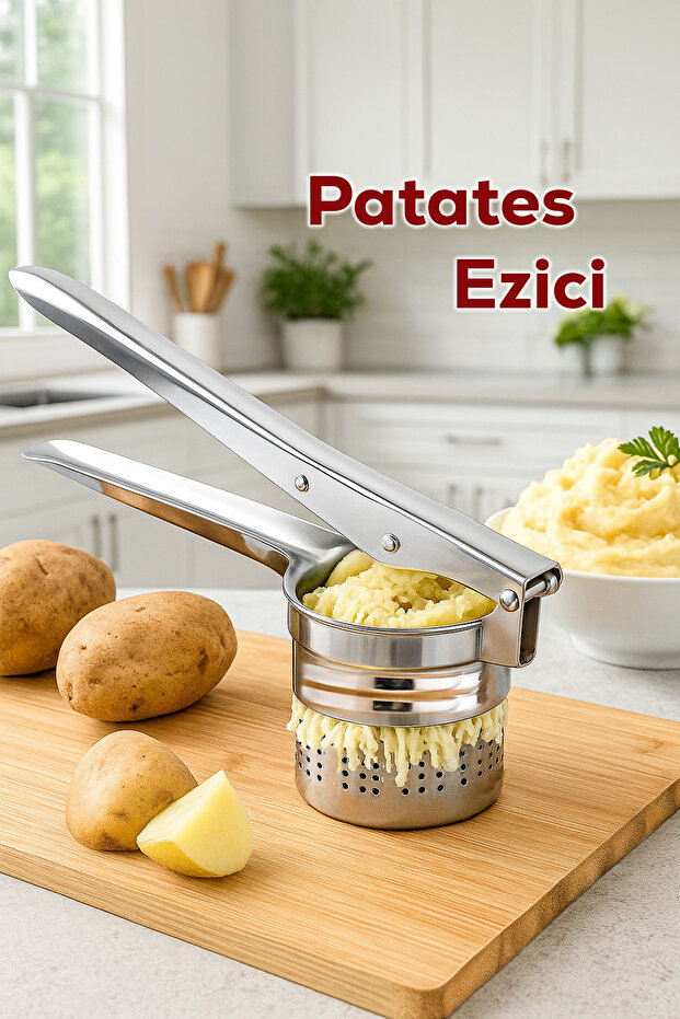 76850 Potato Masher Stainless Metal Potato Masher Puree Maker Potato Ricer 27cm