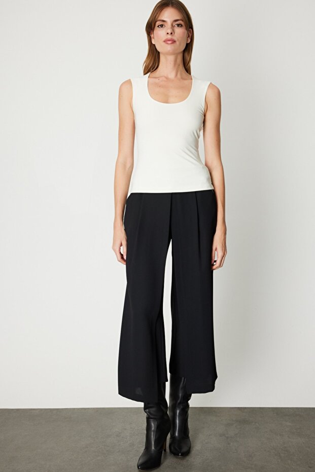 U Neck Basic Blouse-61385 - 3