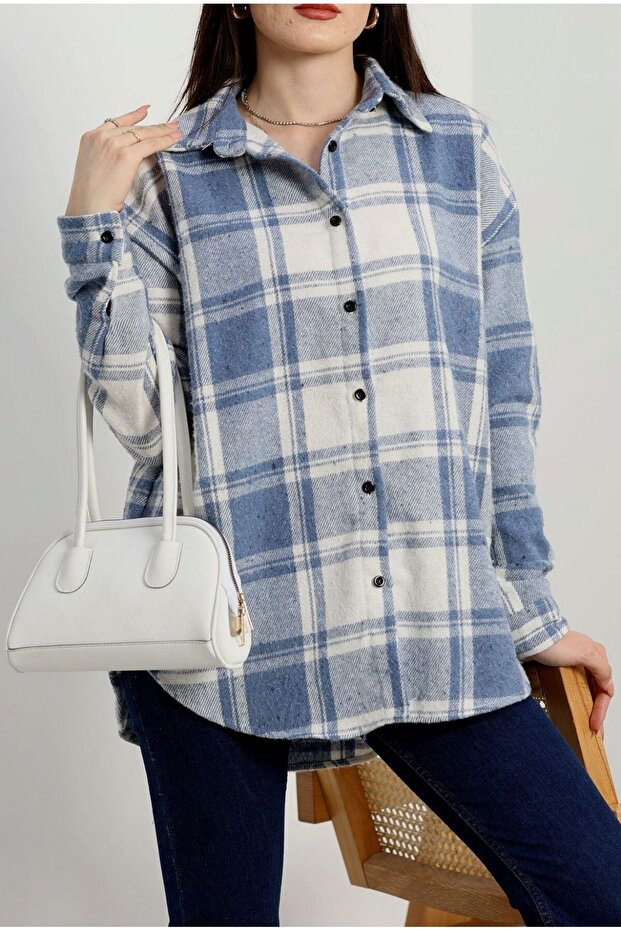 MAVİ BEYAZ ODUNCU GÖMLEK - 3