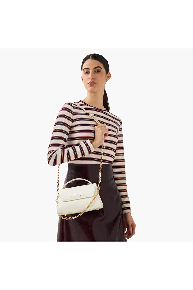 حقيبة كروس بودي صلبة مع زر للإغلاق - 2