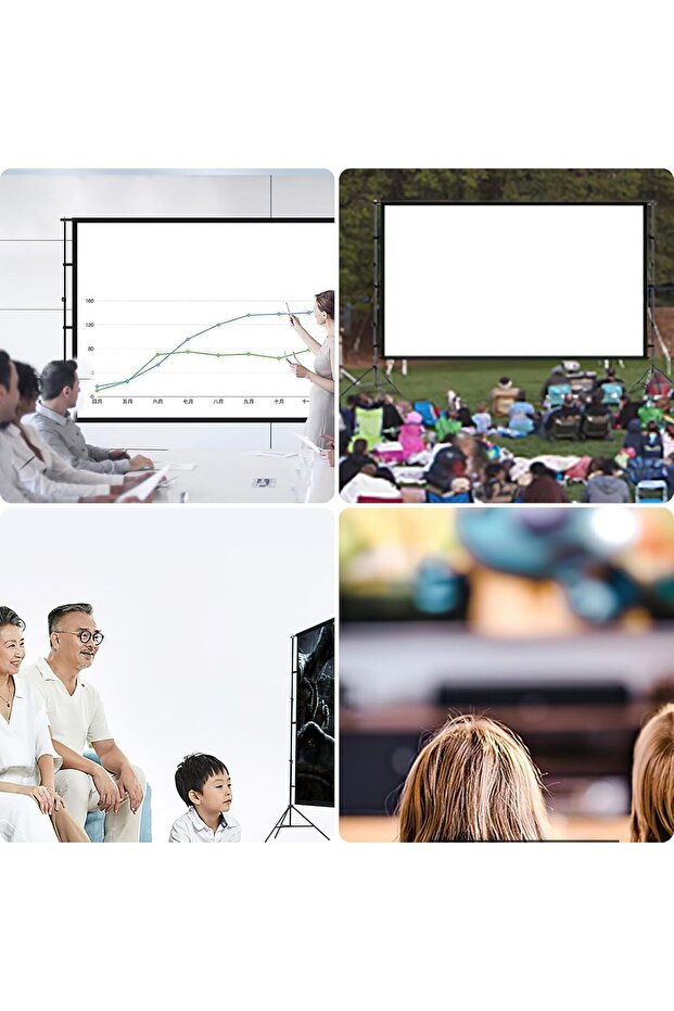 100 inch Portable Foldable Projector Screen with 2M High Tripod Stands Free Carrying Bag for In - 1