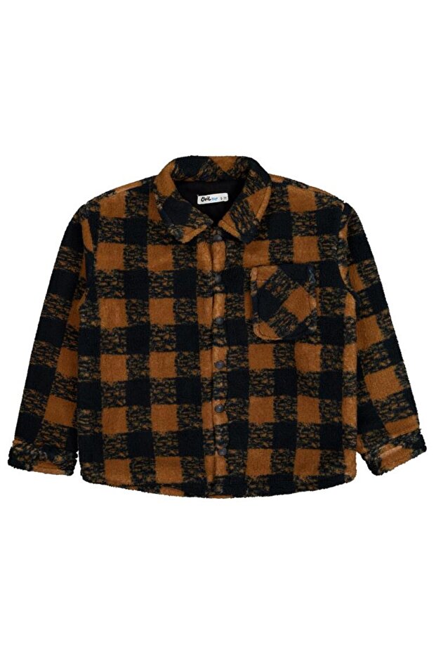 Plaid Welsoft Shirt for Ages 6-9 - Brown 8-9 Years