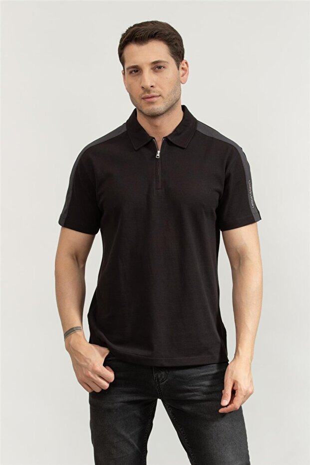 CK Jeans LOGO TAPE POLO Erkek T-shirt J30J327240-BEH - 1