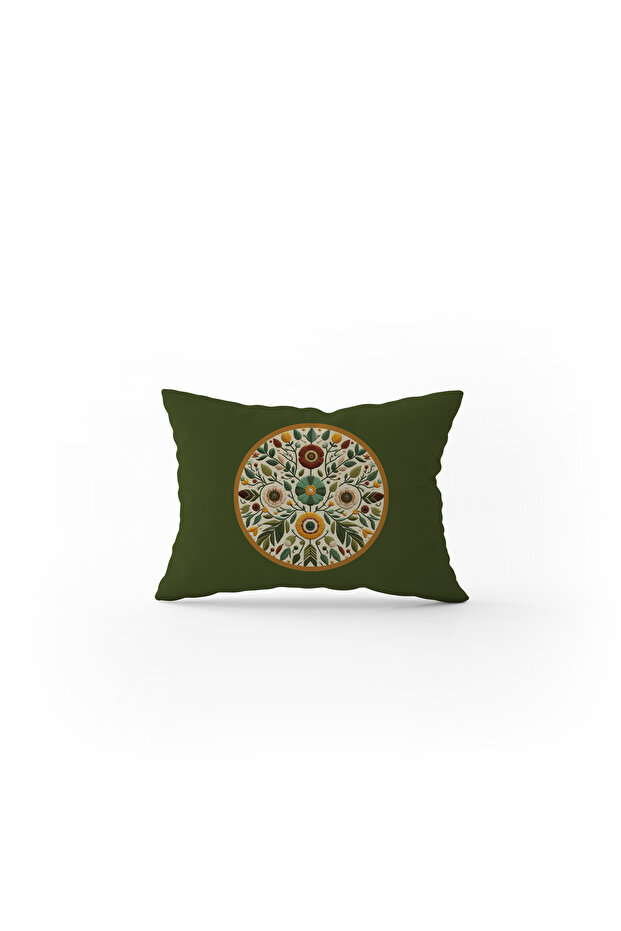 Double Sided Digital Printing Throw Pillow Cover Embroidery Look Floral Pattern