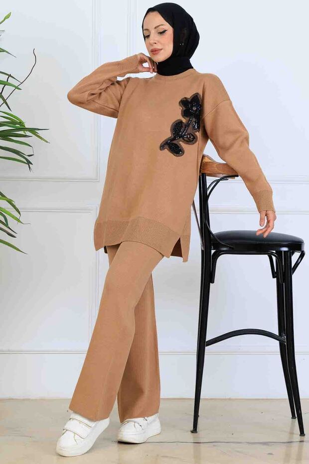 Processing Detail Knitwear Set S1067 Mink